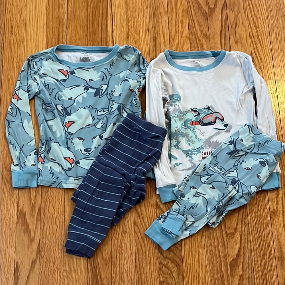 Carter’s 2-pk Wolf Pajama Set. Sz 7